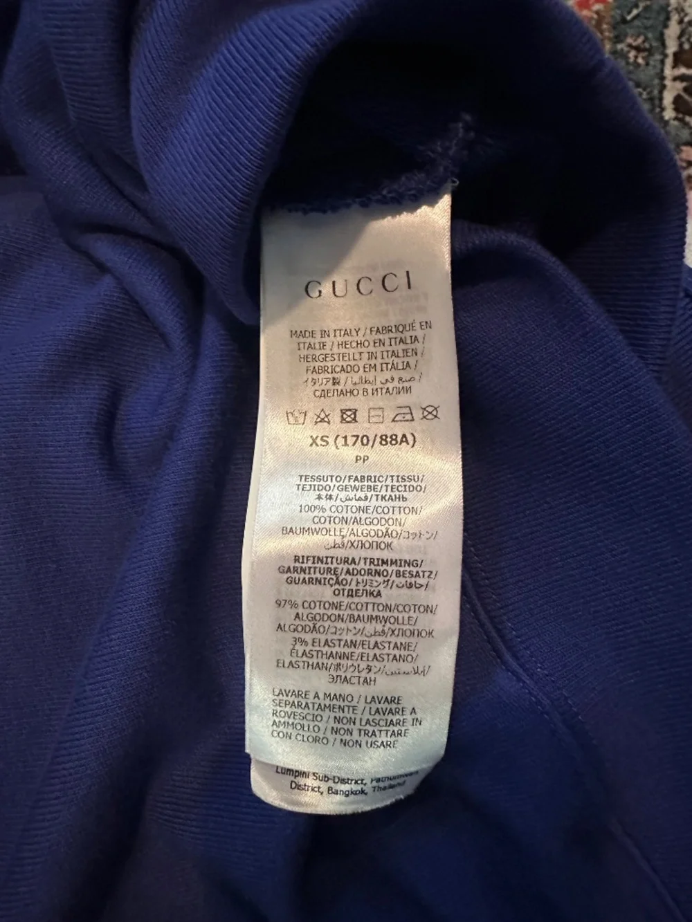 Gucci Men's Interlocking GG Logo Crewneck Sweatshirt Blue XS — Like New